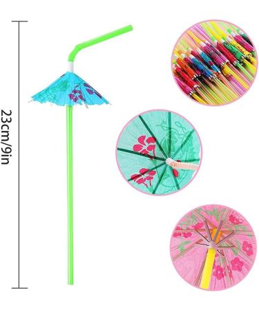 Ducahye 150 Pcs Umbrella Straws Colourful Disposable Bendable Drinking Straws for Beach Theme Parties Bar Decoration - Buy Online on GoSupps.com