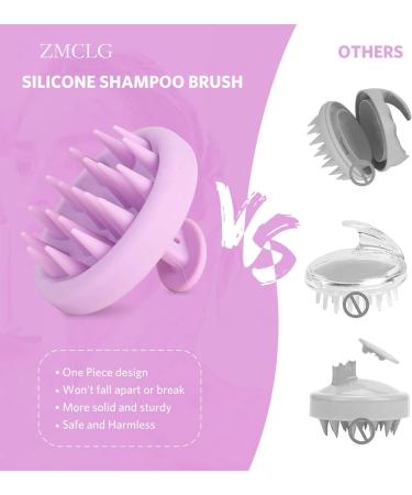 ZMCLG Scalp Massage Brush | Wet & Dry Silicone Shampoo Brush for Dandruff Reduction & Hair Growth | Light Violet Scalp Massager - Buy Online on GoSupps.com