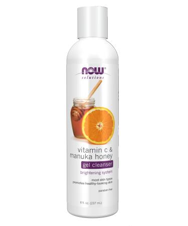 NOW Solutions  Vitamin C and Manuka Honey Gel Cleanser  Brightening System  Promotes Healthy-Looking Skin  8-Ounce 8 Fl Oz (Pack of 1)