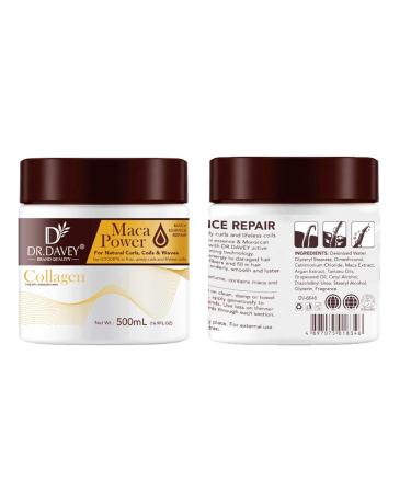 Collagen Hair Mask 500ml - Deep Repair Conditioning Treatment with Argan Oil for All Hair Types | Restore Dry Damaged Hair - Buy Online on GoSupps.com