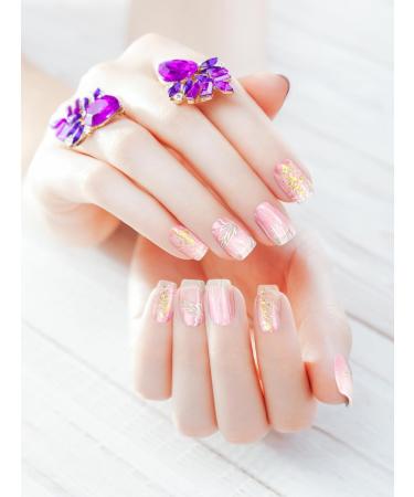 EBANKU 20pcs Nail Wraps Self Adhesive Gel Nail Stickers Nail Gel Polish Sticker Salon-Qulity Nail Strips UV/LED Lamp Required Gel Strips for Nails with Nail File and Stick(Pink Flow) - Buy Online on GoSupps.com