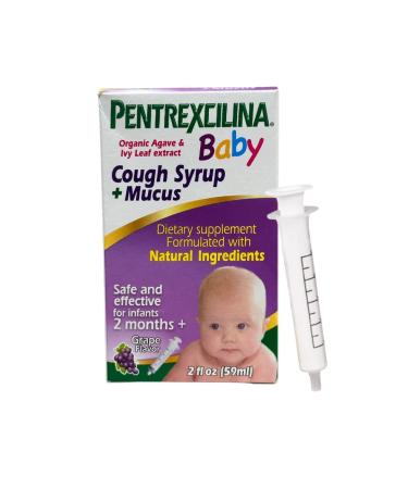 Baby Formula Cough Syrup + Mucus for Infants 2 Months and Over Grape Flavor Organic Agave Ivy Leaf Extract 2 fl oz Bottle