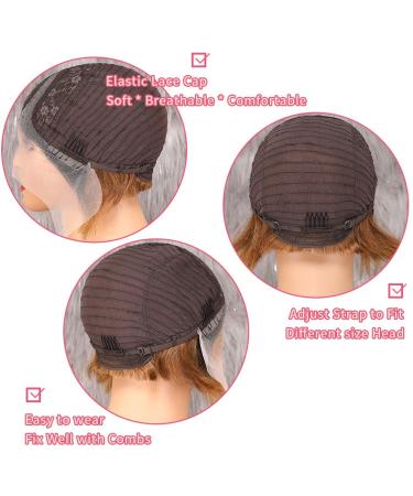 1B/30 Ombre Pixie Cut Human Hair Wig | HD Lace Front 13x6x1 Short T Part Lace Wig for Black Women - Buy Online on GoSupps.com