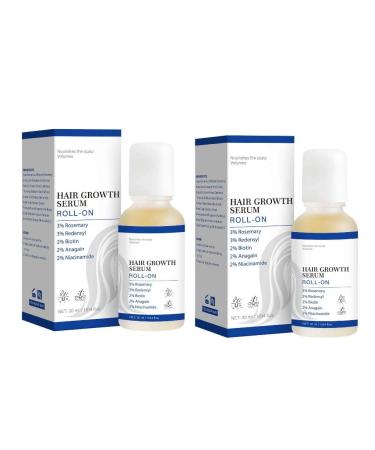 2PCS Hair Growth Serum Roll-on Hair Root Strengthen Serum Scalp Care Improves Scalp Health Increases Density Massage Ball