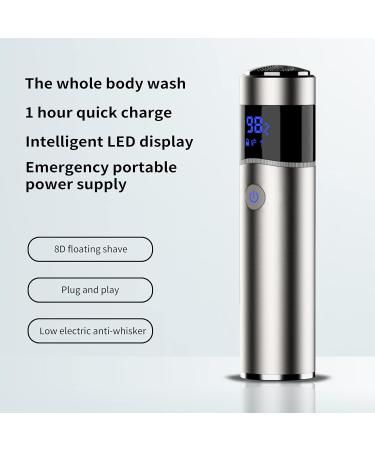 Buy Portable Rechargeable Electric Shaver for Men - Travel-Friendly Multi-Function Razor in Frosted Silver - Buy Online on GoSupps.com