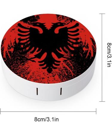 Albanian Flag Contact Lens Case Kit | Eye Care Holder with Mirror Tweezers & Solution Bottle - Perfect for Travel & Home - Buy Online on GoSupps.com
