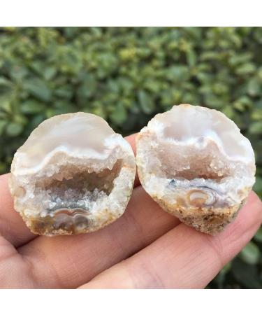1pair Beautiful Natural Agate Geode Crystal Little Geode Cluster Rare Gem Home Decoration Collection for Gifts - Buy Online on GoSupps.com