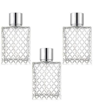 Lurrose 3pcs 100ml Square Perfume Bottles Glass Empty Spray Bottle Atomizer for Perfume Liquid