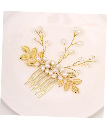 FRCOLOR Hair Accessories Comb Golden Hair Accessories Pearl Headband Gold Trim Hair Accessories For Wedding Braided Headband Women Headdress Wedding Bridal Hair Comb Comb For Bride - Buy Online on GoSupps.com