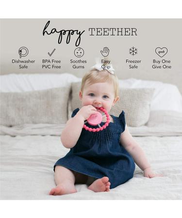 Bella Tunno Happy Teether for Girls - Non-Toxic BPA Free Teething Ring | Soothe Gums with Easy Grip Silicone Toy - Buy Online on GoSupps.com