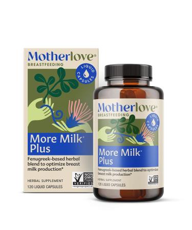 Motherlove More Milk Plus (120 Capsule Value Size) Fenugreek-Based Lactation Supplement to Support Breast Milk Supply Non-GMO Organic Herbs Vegan Kosher Soy-Free