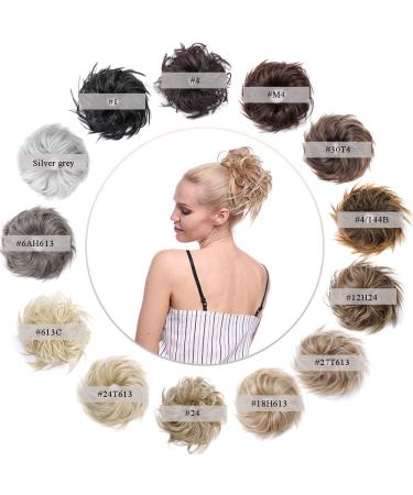 Hairro Fluffy Tousled Updo Messy Bun Hairpiece for Women - Synthetic Wavy Chignon Hair Piece Scrunchie - Easy Instant Ponytail Up-do Extension - 45g - Buy Online on GoSupps.com