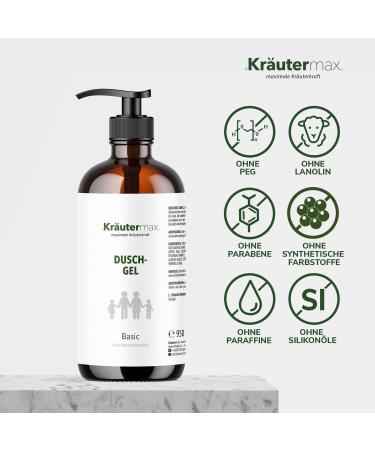 Herbal Max Basic shower gel in dispenser shower gel PH neutral for the whole family 1 x 950 ml - Buy Online on GoSupps.com