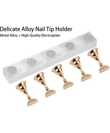 Nail Tips Stand Holders False Nail Display Stand Holder Set Nail Art Practice Holder Gold Magnetic Nail Showing Shelf - Buy Online on GoSupps.com