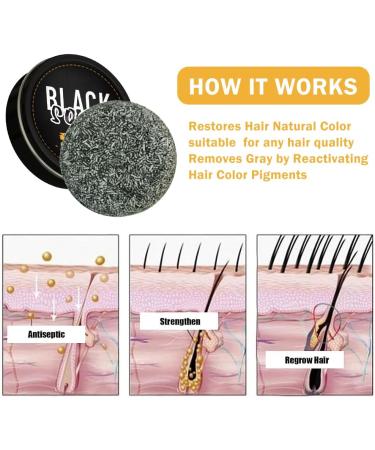 Darkening Shampoo Shampoo Bar Gray Coverage Soap Solid Shampoo Bars for Darkening Hair - Buy Online on GoSupps.com