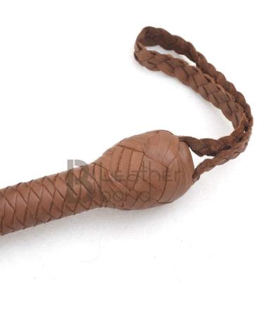 10ft 8 Plait Natural Tan Leather Bullwhip | Indiana Jones Style | Real Cowhide Leather - Buy Online on GoSupps.com