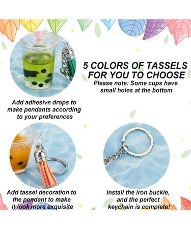 OLYCRAFT 204pcs Mini Cup Bubble Tea Keychain Kit - DIY Accessories Set for Earring Making with Rings, Tassels, Bubbles, Straws - No Glue Milky Tea Cup Pendant - Buy Online on GoSupps.com