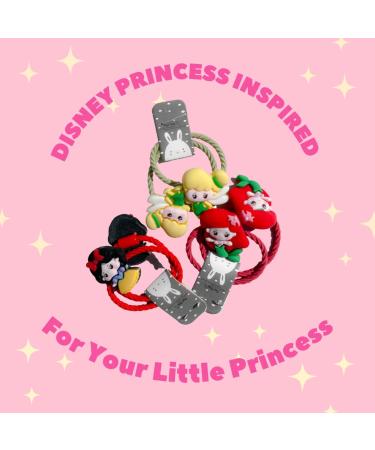 Hey Sis Princess Hair Ties Set - Fine Elastic Ponytail Holders - Tinker Bell Snow White Ariel - Girls Accessories (Princess Set 1) - Buy Online on GoSupps.com