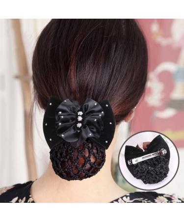 Buy Women Girls Bow Satin Hair Clip - Black | 1pc | Stylish & Elegant Hair Accessory | International Shipping Available - Buy Online on GoSupps.com