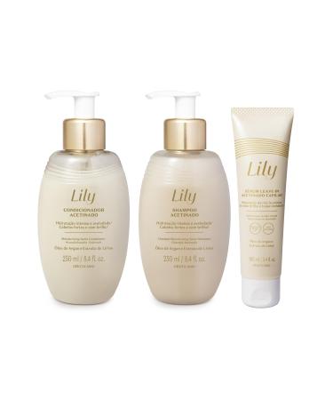 O BOTICARIO O Botic rio Lily Hair Care Gift Set with 3 Products | Scented Satin Shampoo 250ml Conditioner 250ml & Leave-In Serum 100ml