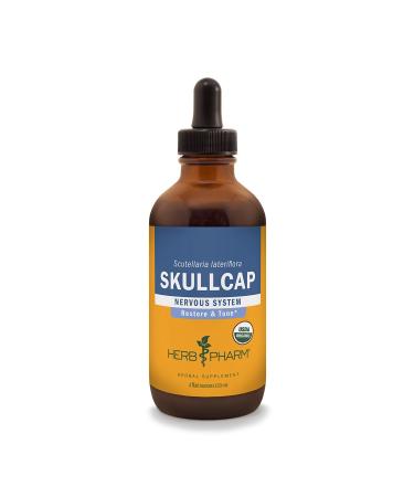 Herb Pharm Certified Organic Skullcap Liquid Extract for Nervous System Support Organic Cane Alcohol 4 Ounce
