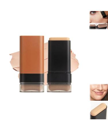 Multi-Use Foundation Stick Makeup with Built-In Foundation Brush Hydrating Lightweight Foundation Stick with Brushz Longwear Contour Stick Foundation Face Stick Natural Finish (01 0.71 Ounce (Pack of 1)) 01 0.71 Ounce (Pack of 1)