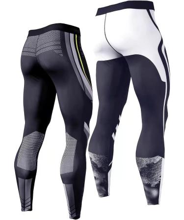 CANGHPGIN Men's Compression Pants 2 Pack - Gym Running Baselayer Athletic Leggings for Men - Medium - Buy Online on GoSupps.com