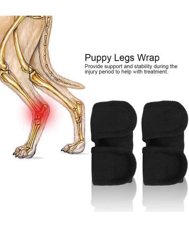 2Pcs Adjustable Dog Cat Leg Brace Elastic Warm Knee Pads for Surgery Wound Support and Stability for Injury Recovery Prevent Licking (Black) - Buy Online on GoSupps.com