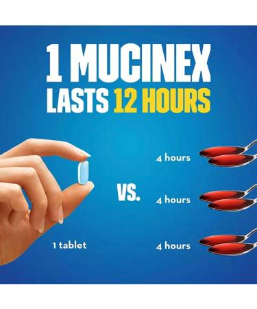 2 Pack of Mucinex 12 Hour 1200mg Maximum Strength Guaifenesin Chest Congestion & Mucus Relief Guaifenesin Expectorant Aids Mucus Removal Chest Decongestant for Adults Dr Recommended 56 ct Tablets - Buy Online on GoSupps.com