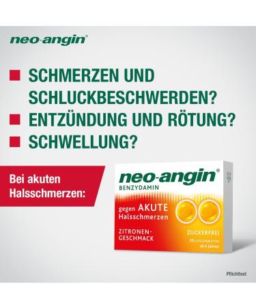 Buy Neo-Angin Benzydamine For Acute Sore Throats - Lemon Flavor | 40 Pieces | Fast International Shipping - Buy Online on GoSupps.com