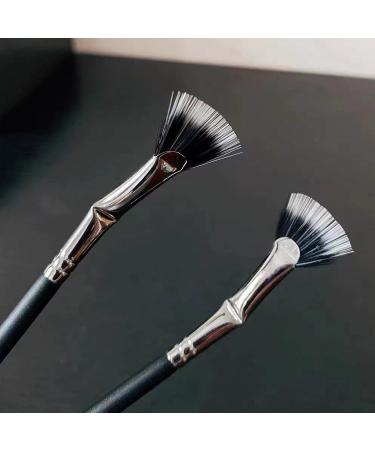 PERZOE Clump-free Mascara Brush Dense Bristle Fan Shape Synthetic Fiber Eyelash for Natural Lifting Effects Enhance Lower Lashes Professional Makeup Black - Buy Online on GoSupps.com