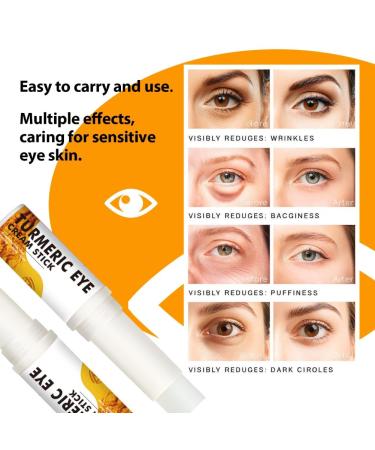 2PCS Turmeric Eye Cream Stick For Eye Bags Eye Balm Stick Hydrating Moisturizing Eye Repair Skin Care - Buy Online on GoSupps.com
