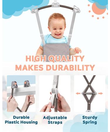 Infant Master Baby Doorway Jumper: Adjustable Strap, Soft Bouncer with Seat Bag - Grey - Buy Online on GoSupps.com