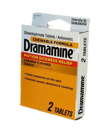 Dramamine 2ct Tablets - Relieve Motion Sickness | Navajo Manufacturing | International Shipping Available - Buy Online on GoSupps.com