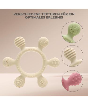 Caja Bei ring Baby - Silicone Teething Toy & Dental Aid | BPA-Free Bite Ring for Babies | Rowing Animal Design - Deep Pink - Buy Online on GoSupps.com