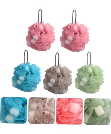 5pcs Sponge Bath Balls - Soft Loofah Scrubbers for Kids & Adults | Perfect Shower & Bath Sponge Set - Buy Online on GoSupps.com