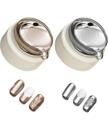Decoration Kits Metallic Gel Nail Polish 2Pcs 8Ml Chrome Gel Nail Polish 3D Mirror Effect Painting Metallic Gel Polish For Flower Lines Drawing Nail Art Polilsh - Buy Online on GoSupps.com