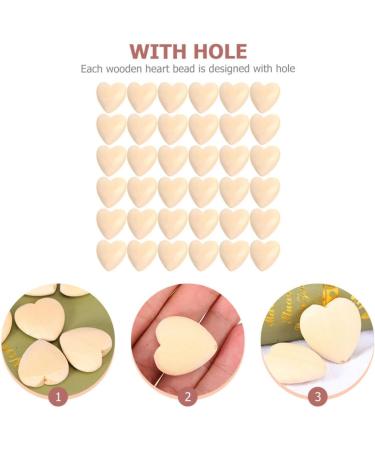 Toyvian 50 Pieces Peach Heart Spacer Circle Pearls - Unfinished Valentine Garland for Jewelry & Mini Decorations - 2x2cm Wooden Child Craft Supplies - Buy Online on GoSupps.com