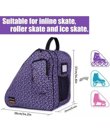 Holisogn Ice & Roller Skate Bags - Premium Leopard Violet Bags for Kids, Teens, and Adults - Buy Online on GoSupps.com