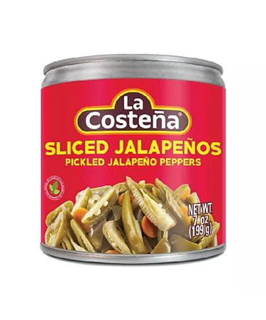 La Costena Jalapeno Slices 199g (Pack 6) / Mexican Sliced Green Jalapenos in Can Hot Jalapeno Peppers Pickled Jalapeno Slices