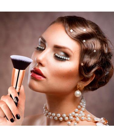 Party Queen Flat Top Kabuki Foundation Brush - Vegan Synthetic Makeup Tool for Liquid & Cream Blending - RoseGold FV8 - Buy Online on GoSupps.com