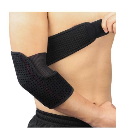 Elbow Brace Support Adjustable Neoprene Arm Wrap Sports Elbow Protector Antislip Arm Guard Compression Sleeve Crashproof Elbow Pad Breathable Tennis Golf Elbow Guard Protector for Men Women(Single)