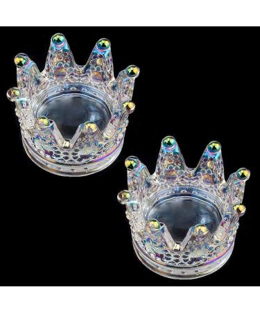 Kalolary 2Pcs Nail Art Dappen Dish for Nail Acrylic Liquid Powder, 2 In 1 Crown Nail Crystal Bowl Glass Nail Crystal Cup Glass Nail Cup Nail Glass Dapping Cup Nails Pen Holder Nail Art Tool Multi-colored - Buy Online on GoSupps.com