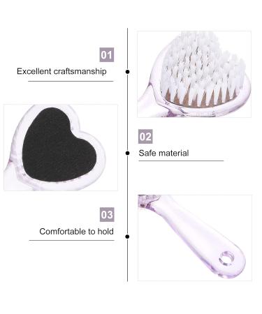 Heart Shaped Foot Scrubber & Callus Remover Kit - 6Pcs Pedicure Tools for Smooth Feet | Dead Skin Exfoliator & Nail Brush - Buy Online on GoSupps.com