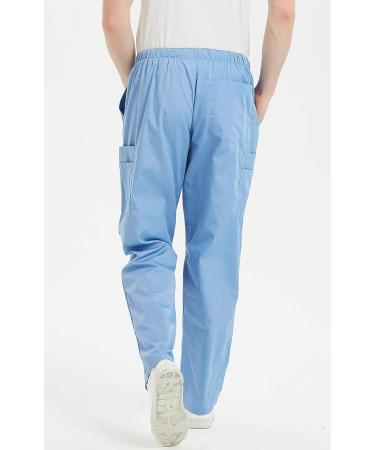 VOGRYE Men's Cargo Pants - Light Blue, Large Size | Multiple Pockets - Buy Online on GoSupps.com