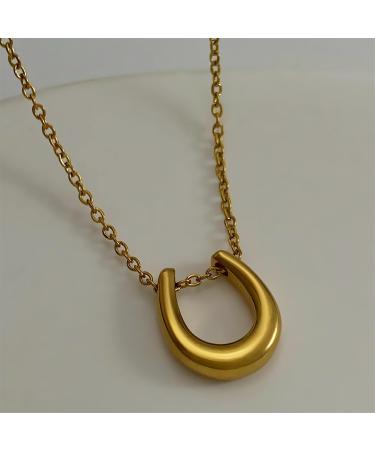 OralGos Horseshoe Necklace for Women - U Shape Wedding Jewelry | Perfect Valentine's Day Anniversary & Birthday Gift in Gold - Buy Online on GoSupps.com