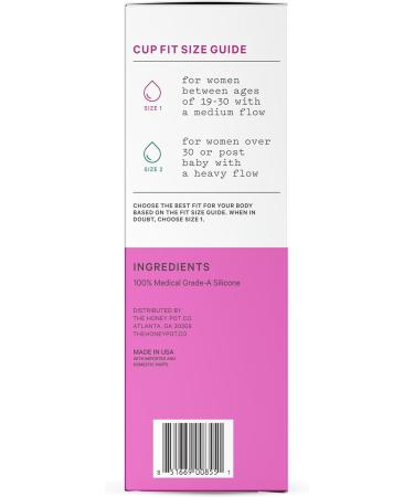 The Honey Pot Company Menstrual Cup - Hypoallergenic Medical Grade Silicone Reusable & Washable | Natural Feminine Hygiene Products Size 1 - Buy Online on GoSupps.com