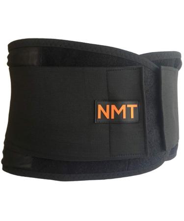 Back Brace by NMT   Lumbar Support Black Belt   Posture Corrector   Pain Relief from Arthritis  Sciatica  Scoliosis  Backache  Slipped Disc  Hernia  Spinal Stenosis   Injury Prevention   4 Adjustable Sizes -'L' Fits Wais...
