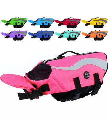 Emust dog swimming vest ripstop large dog swimming vest swimming suit for booting/swimming/pool with double rescue handles flotation vest for large dogs pink XXL XXL rose