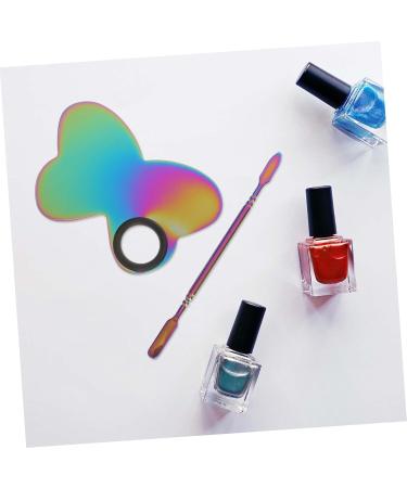 Hemoton Makeup Palette Set | Versatile Nail Art Display Board & Artist Tool for Mixing | Stainless Steel Butterfly Design - Buy Online on GoSupps.com
